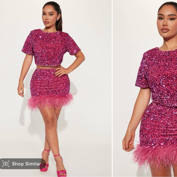 Perfect Night Out Sequin Set-Pink - Picture 2 of 2